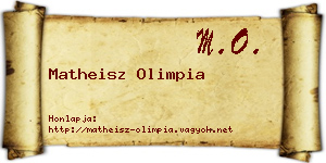 Matheisz Olimpia névjegykártya